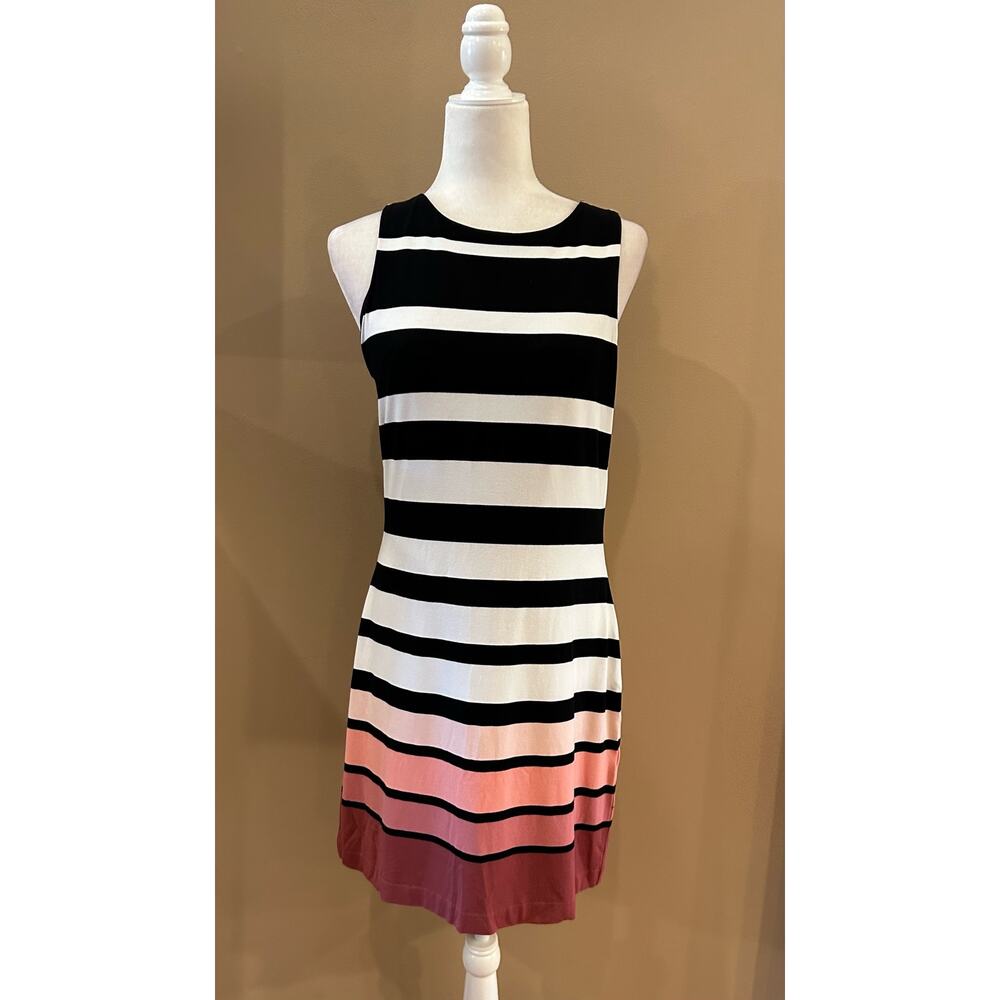 White House Black Market Sleeveless Striped Shift Dress, Size M